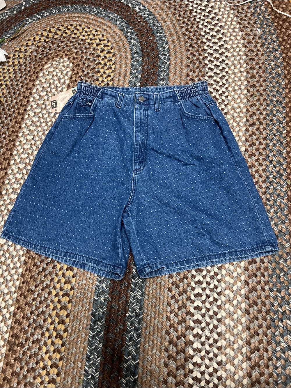 Lee Dark Blue Denim Relaxed-Fit Jean Shorts